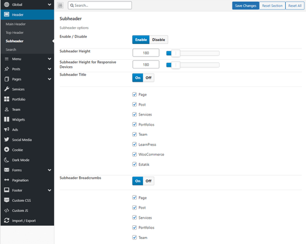 Subheader – Avas